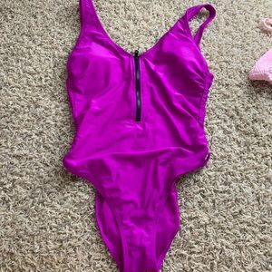 Purple one piece swimsuit
